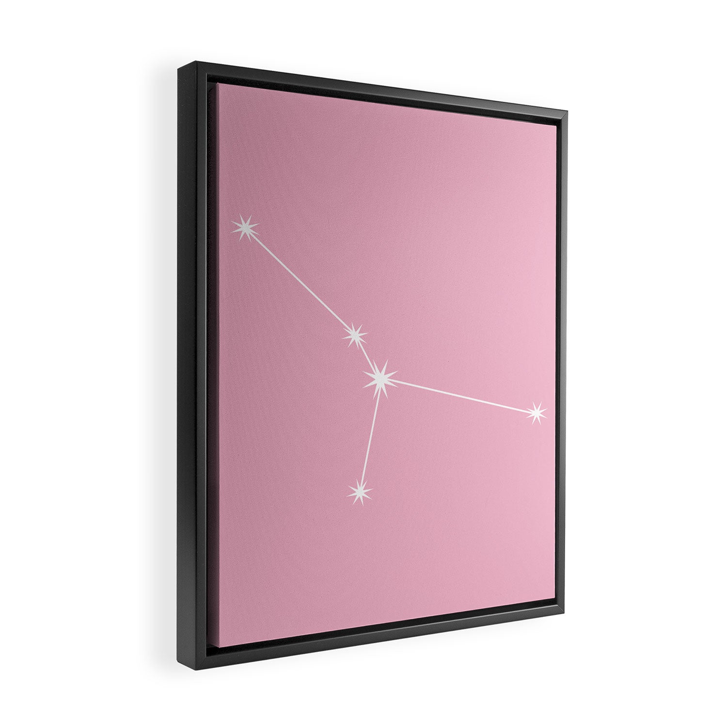 Cancer Zodiac Star Constellation Line Art Soft Pink Framed Canvas Print Gallery Image 2