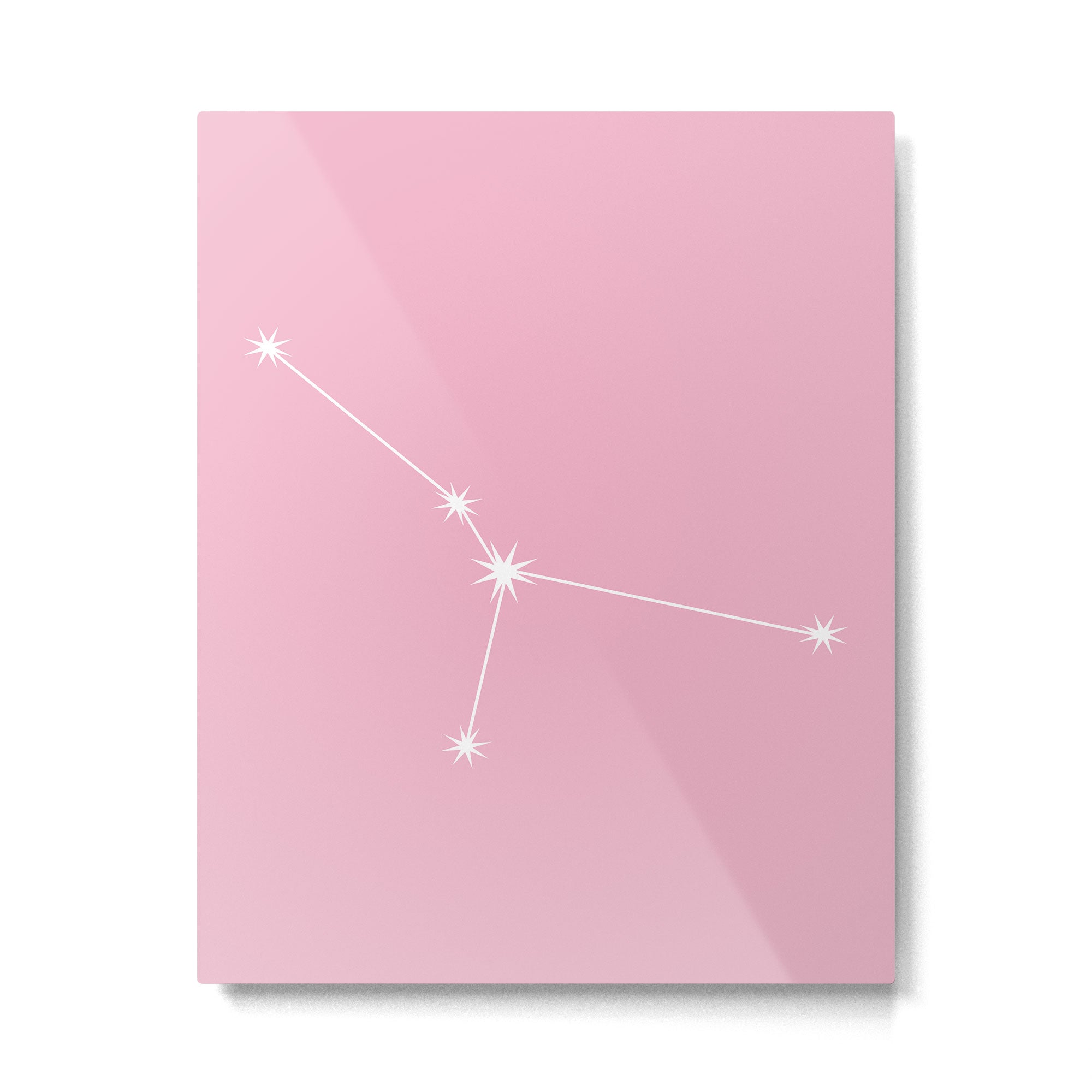Cancer Zodiac Star Constellation Line Art Soft Pink Metal Print Gallery Image 6