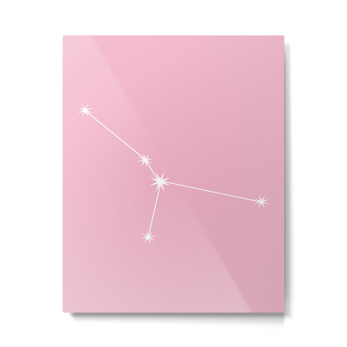 Cancer Zodiac Star Constellation Line Art Soft Pink Metal Print Gallery Image 1