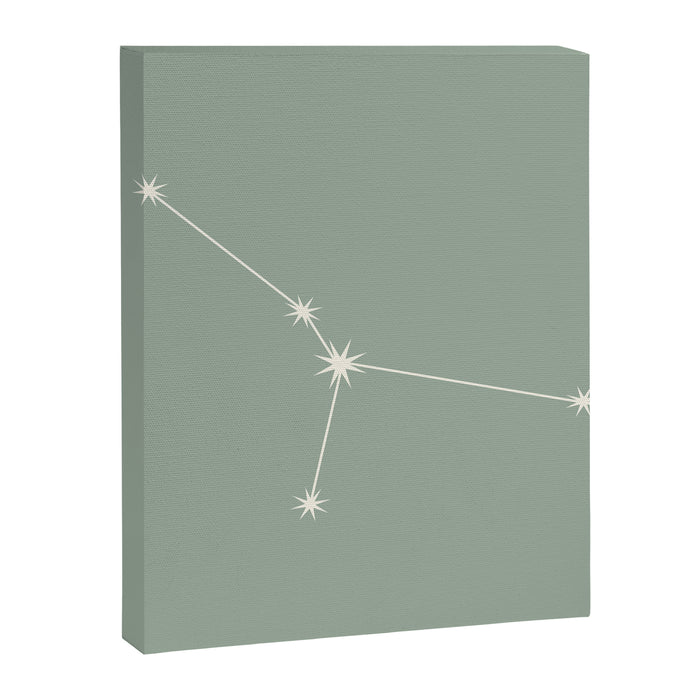 Cancer Zodiac Star Constellation Line Art Soft Sage Canvas Print Gallery Image 1