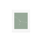 Cancer Zodiac Star Constellation Line Art Soft Sage Art Print Gallery Image 1