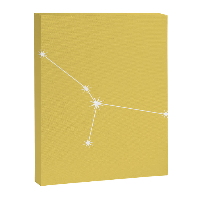 Cancer Zodiac Star Constellation Line Art Soft Yellow Canvas Print Gallery Image 1