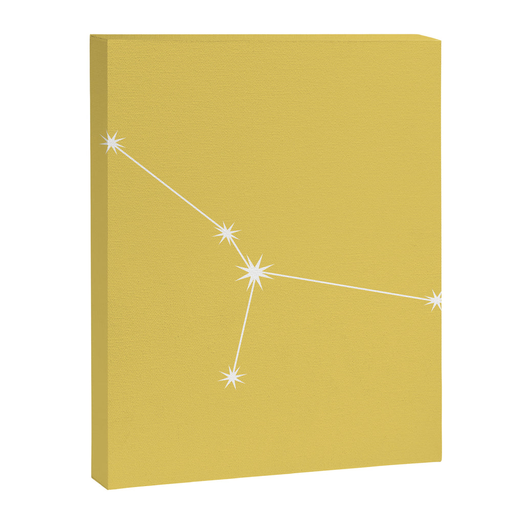 Cancer Zodiac Star Constellation Line Art Soft Yellow Canvas Print Gallery Image 8