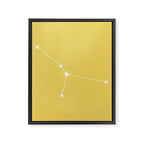 Cancer Zodiac Star Constellation Line Art Soft Yellow Framed Canvas Print Gallery Image 8