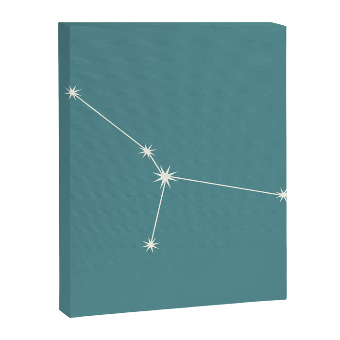 Cancer Zodiac Star Constellation Line Art Teal Canvas Print Gallery Image 1