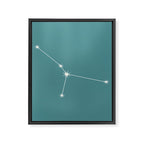 Cancer Zodiac Star Constellation Line Art Teal Framed Canvas Print Gallery Image 8