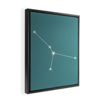 Cancer Zodiac Star Constellation Line Art Teal Framed Canvas Print Gallery Image 2