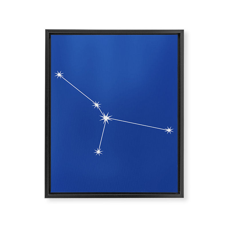 Cancer Zodiac Star Constellation Line Art Vibrant Blue Framed Canvas Print Gallery Image 8