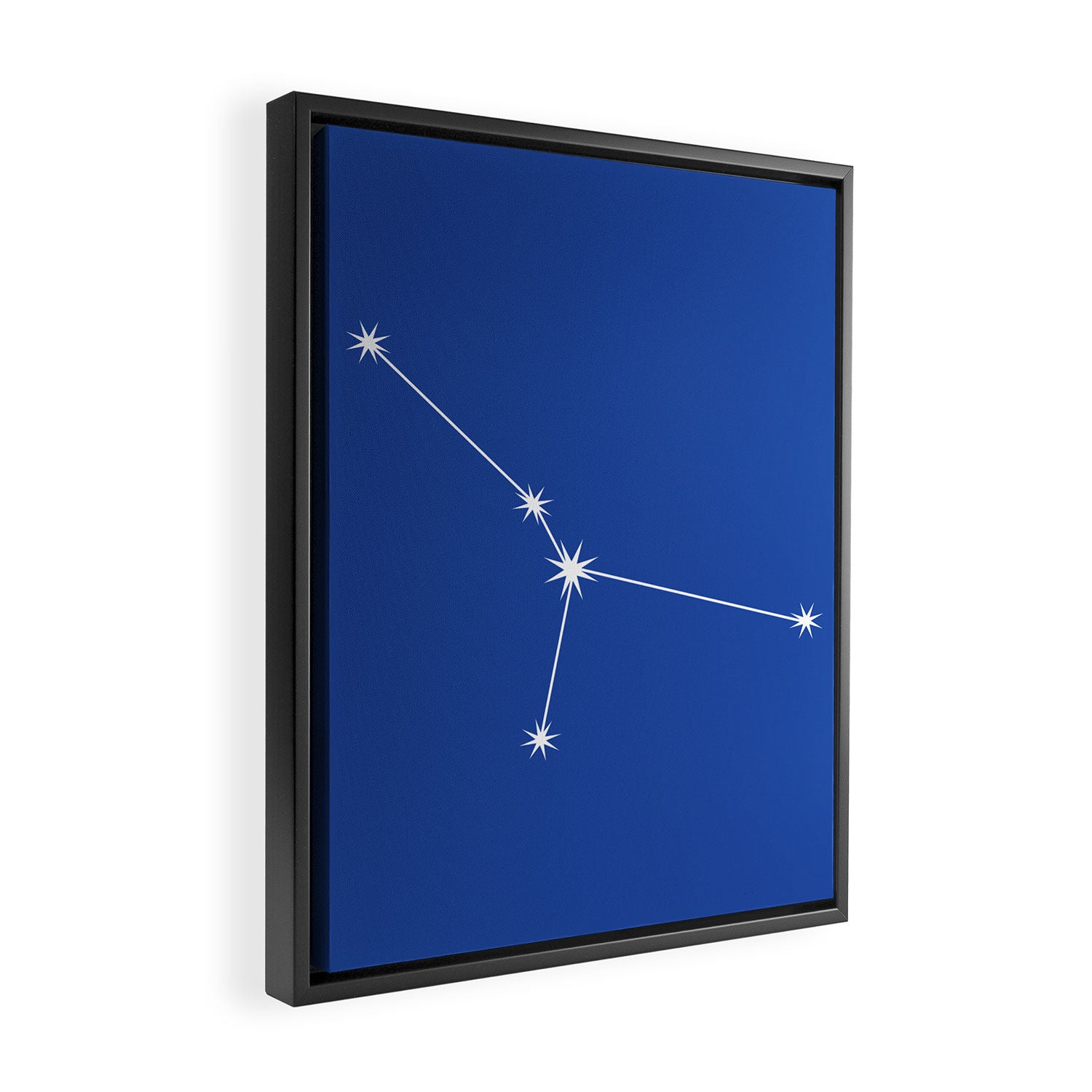 Cancer Zodiac Star Constellation Line Art Vibrant Blue Framed Canvas Print Gallery Image 2