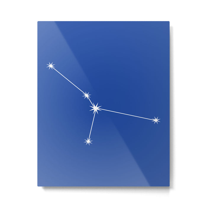 Cancer Zodiac Star Constellation Line Art Vibrant Blue Metal Print Gallery Image 1