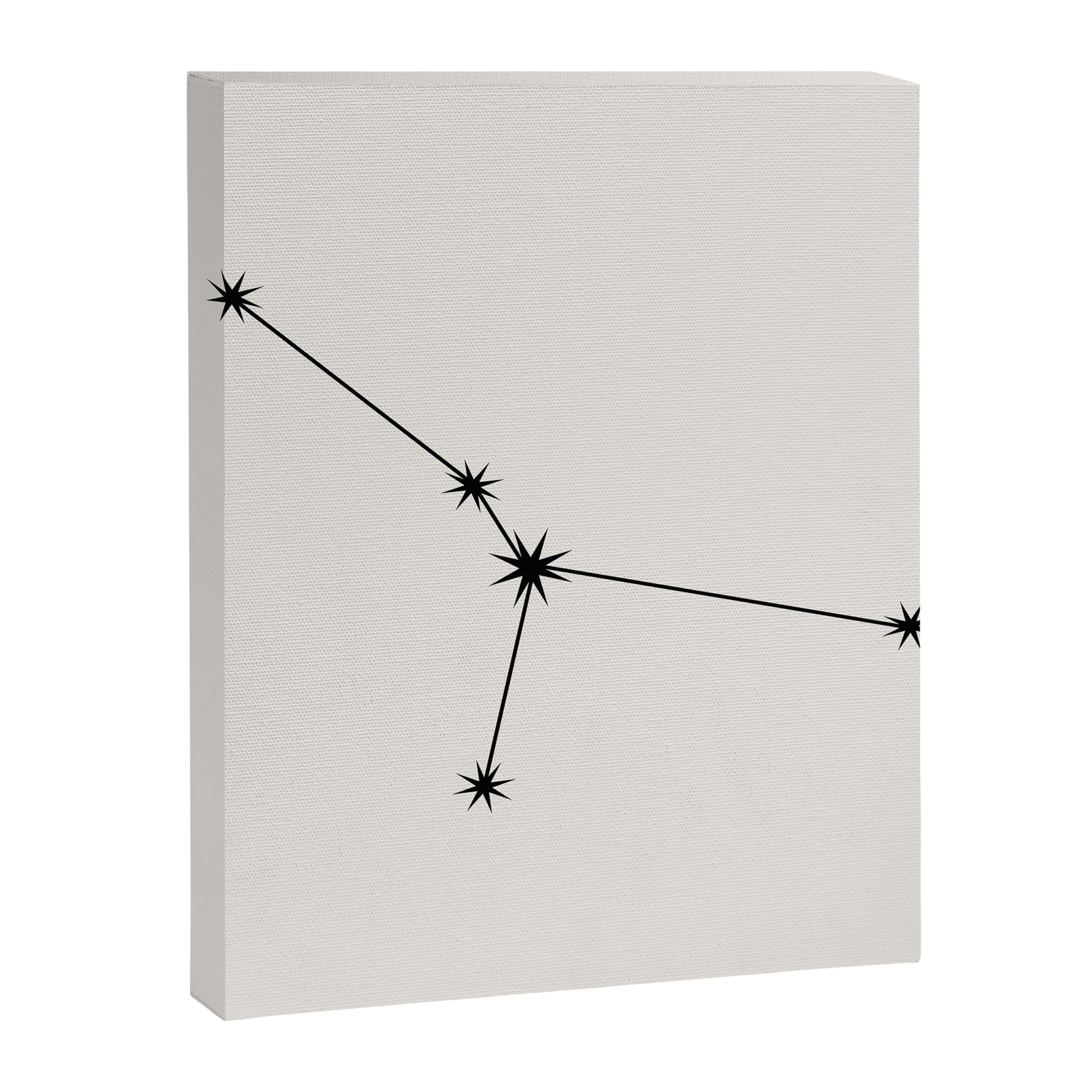 Cancer Zodiac Star Constellation Line Art White Canvas Print Gallery Image 8