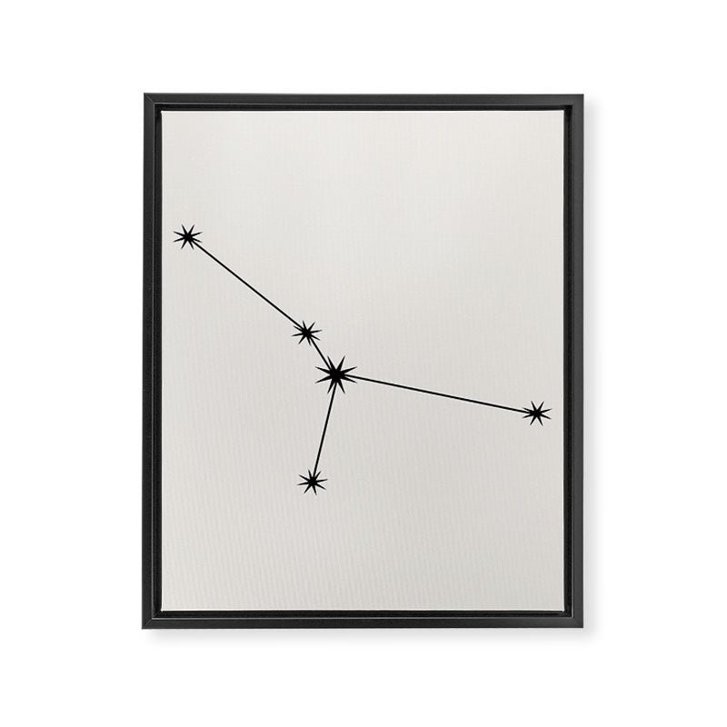 Cancer Zodiac Star Constellation Line Art White Framed Canvas Print Gallery Image 8