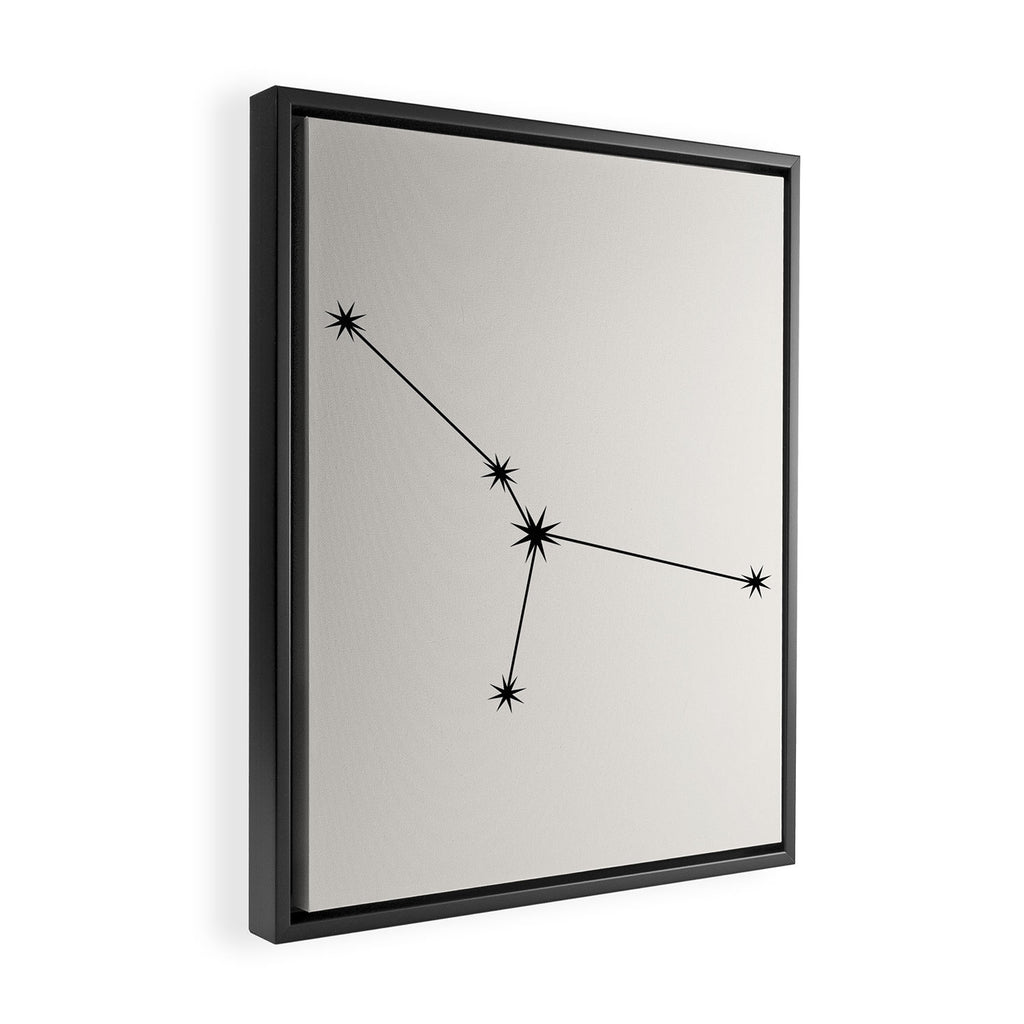 Cancer Zodiac Star Constellation Line Art White Framed Canvas Print Gallery Image 2
