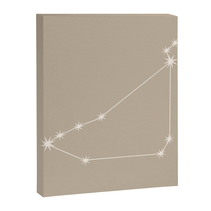 Capricorn Zodiac Star Constellation Line Art Beige Canvas Print Gallery Image 1