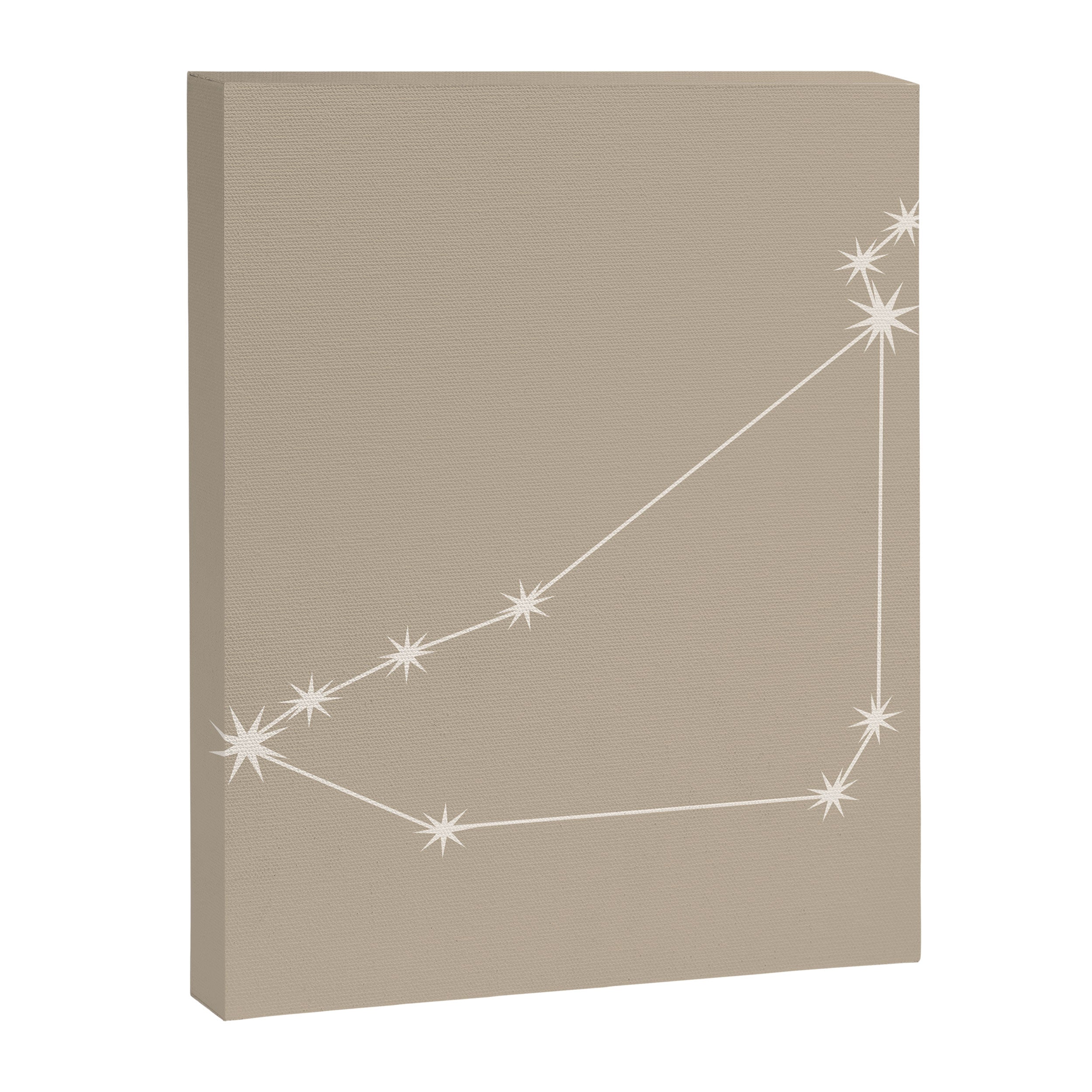 Capricorn Zodiac Star Constellation Line Art Beige Canvas Print Gallery Image 8