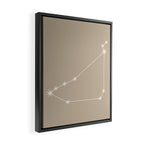 Capricorn Zodiac Star Constellation Line Art Beige Framed Canvas Print Gallery Image 2