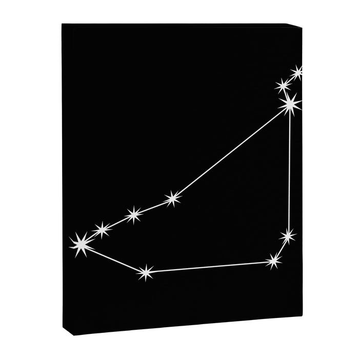 Capricorn Zodiac Star Constellation Line Art Black Canvas Print Gallery Image 1
