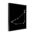 Capricorn Zodiac Star Constellation Line Art Black Framed Canvas Print Gallery Image 2