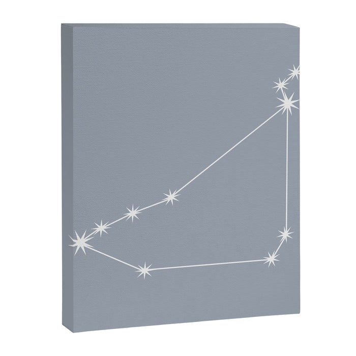Capricorn Zodiac Star Constellation Line Art Blue Grey Canvas Print Gallery Image 1