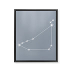 Capricorn Zodiac Star Constellation Line Art Blue Grey Framed Canvas Print Gallery Image 8