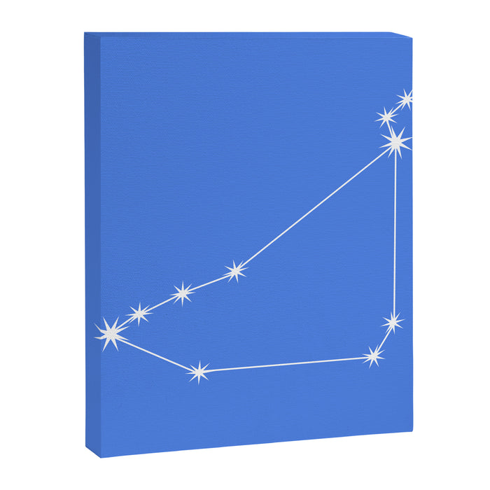 Capricorn Zodiac Star Constellation Line Art Bright Blue Canvas Print Gallery Image 1