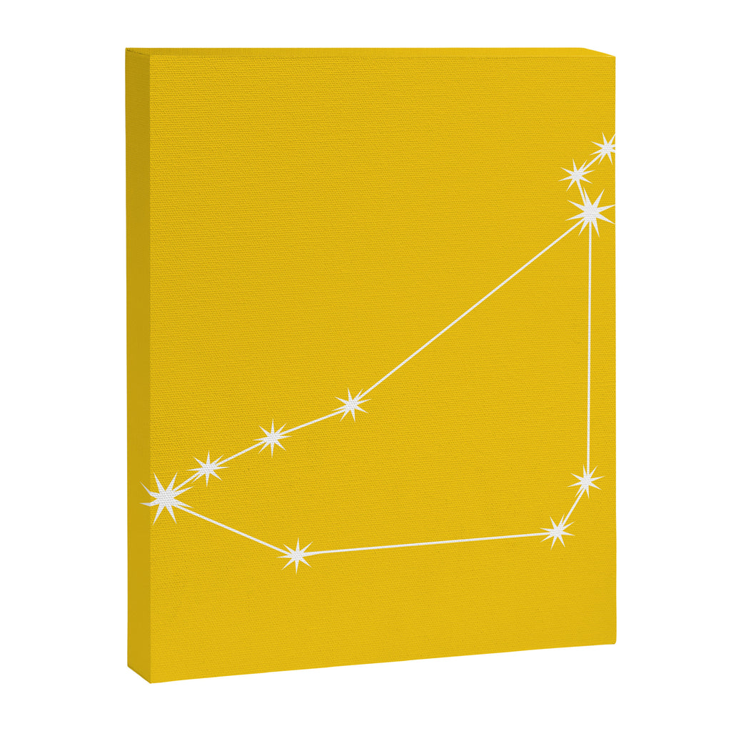 Capricorn Zodiac Star Constellation Line Art Bright Yellow Canvas Print Gallery Image 8