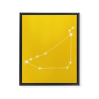 Capricorn Zodiac Star Constellation Line Art Bright Yellow Framed Canvas Print Gallery Image 8