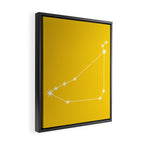 Capricorn Zodiac Star Constellation Line Art Bright Yellow Framed Canvas Print Gallery Image 2