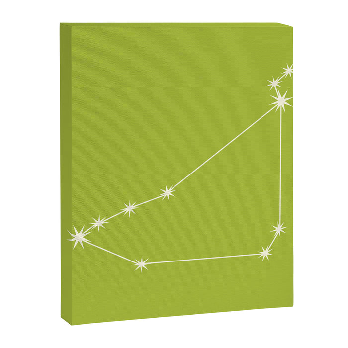 Capricorn Zodiac Star Constellation Line Art Chartreuse Green Canvas Print Gallery Image 1