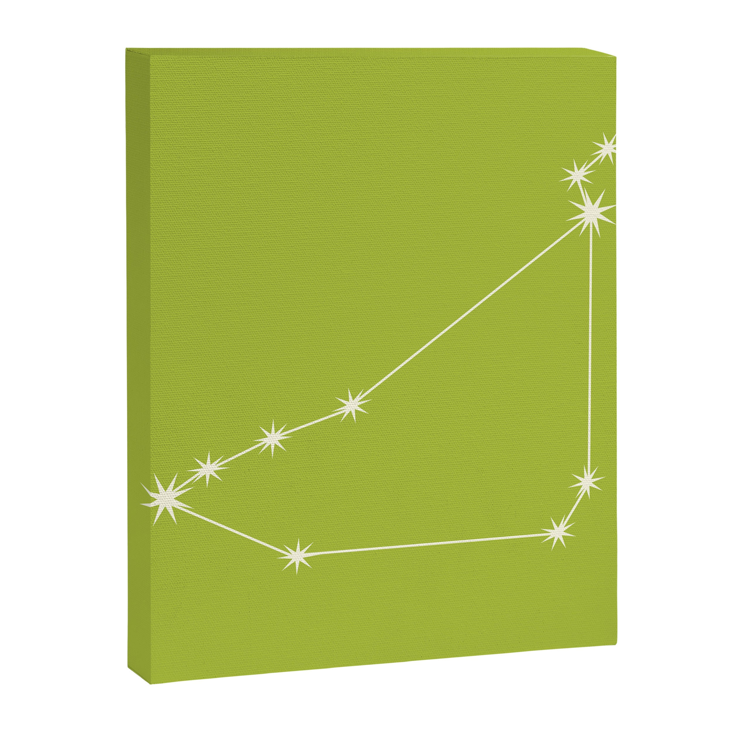 Capricorn Zodiac Star Constellation Line Art Chartreuse Green Canvas Print Gallery Image 8