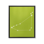 Capricorn Zodiac Star Constellation Line Art Chartreuse Green Framed Canvas Print Gallery Image 8