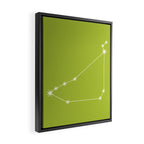 Capricorn Zodiac Star Constellation Line Art Chartreuse Green Framed Canvas Print Gallery Image 2