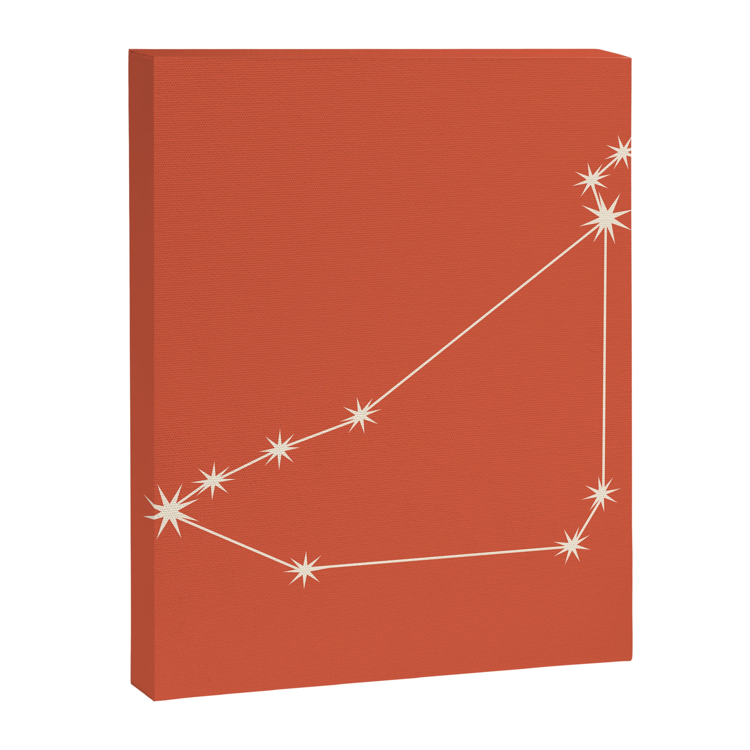 Capricorn Zodiac Star Constellation Line Art Coral Red Canvas Print Gallery Image 8