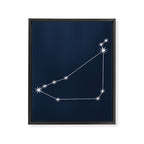 Capricorn Zodiac Star Constellation Line Art Dark Blue Framed Canvas Print Gallery Image 8