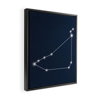 Capricorn Zodiac Star Constellation Line Art Dark Blue Framed Canvas Print Gallery Image 2