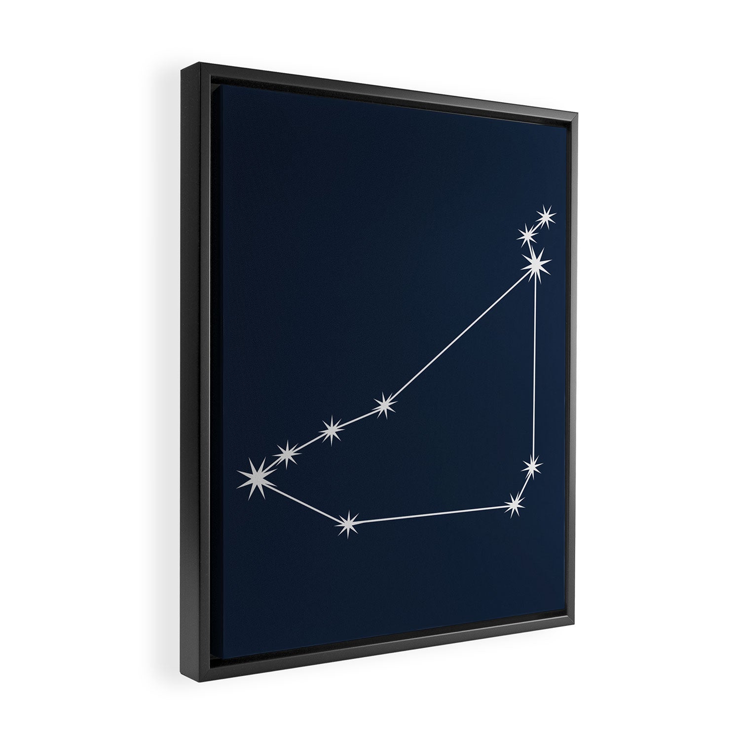 Capricorn Zodiac Star Constellation Line Art Dark Blue Framed Canvas Print Gallery Image 2