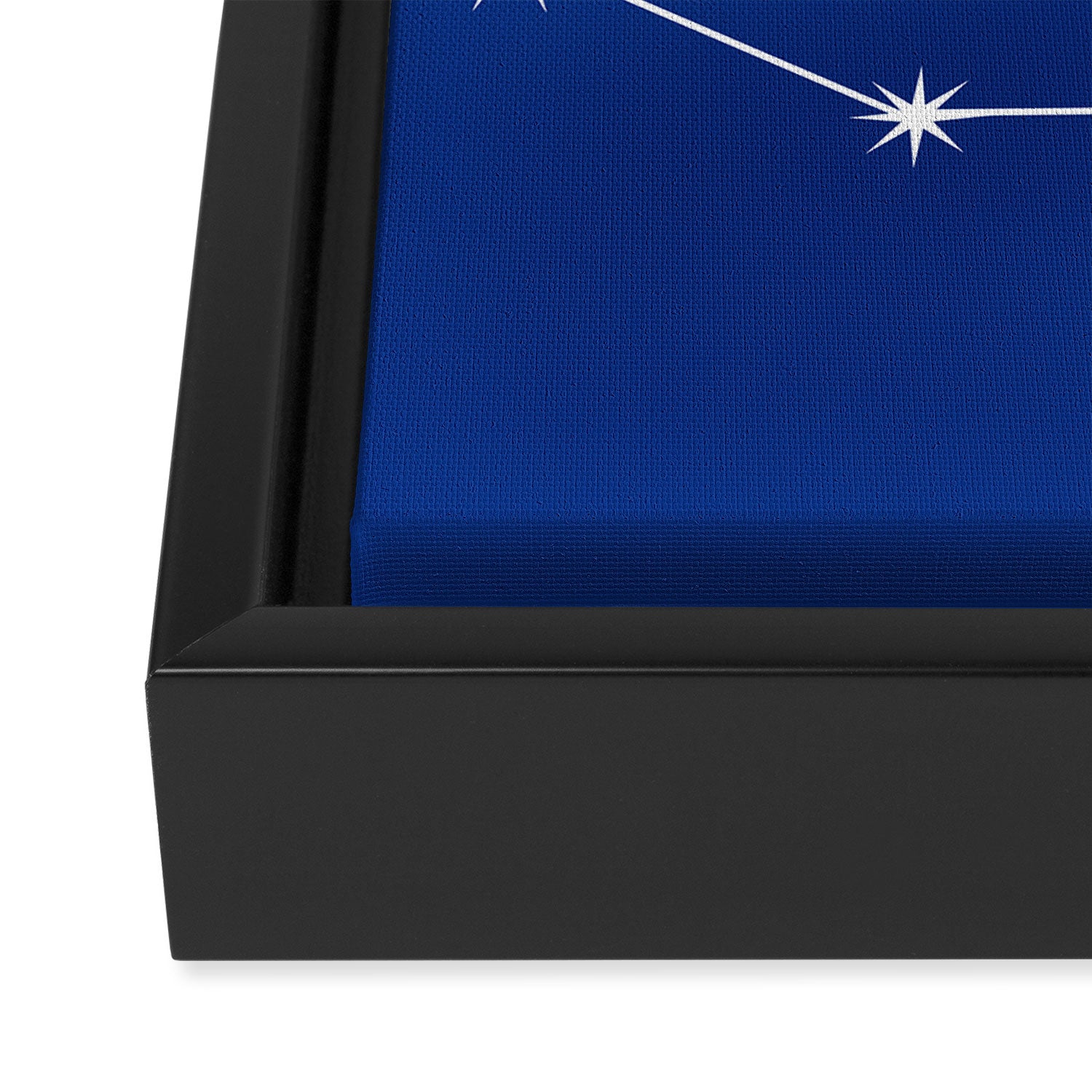 Capricorn Zodiac Star Constellation Line Art Dark Blue Framed Canvas Print Gallery Image 3