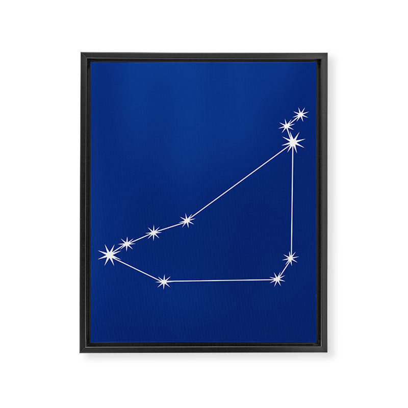 Capricorn Zodiac Star Constellation Line Art Dark Blue Framed Canvas Print Gallery Image 8