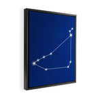 Capricorn Zodiac Star Constellation Line Art Dark Blue Framed Canvas Print Gallery Image 2
