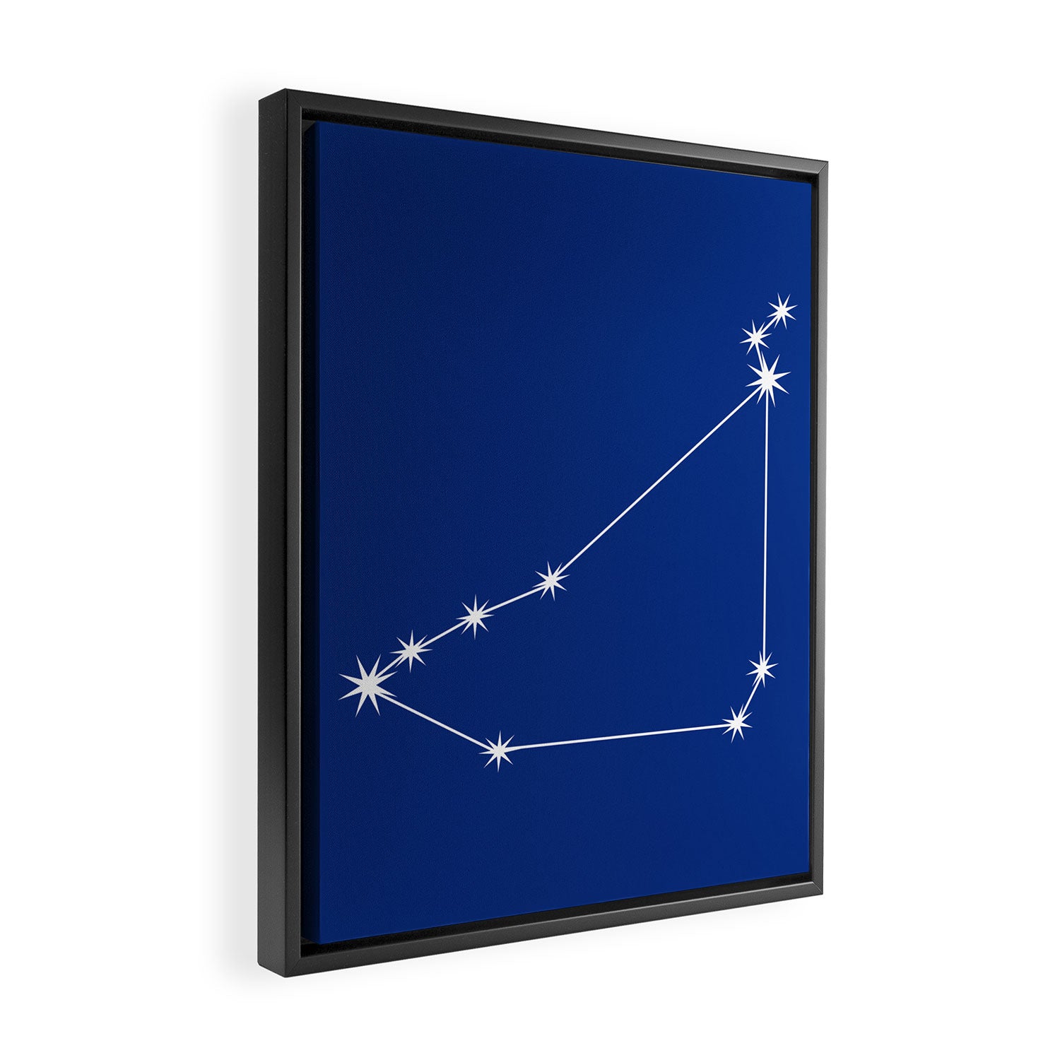 Capricorn Zodiac Star Constellation Line Art Dark Blue Framed Canvas Print Gallery Image 2