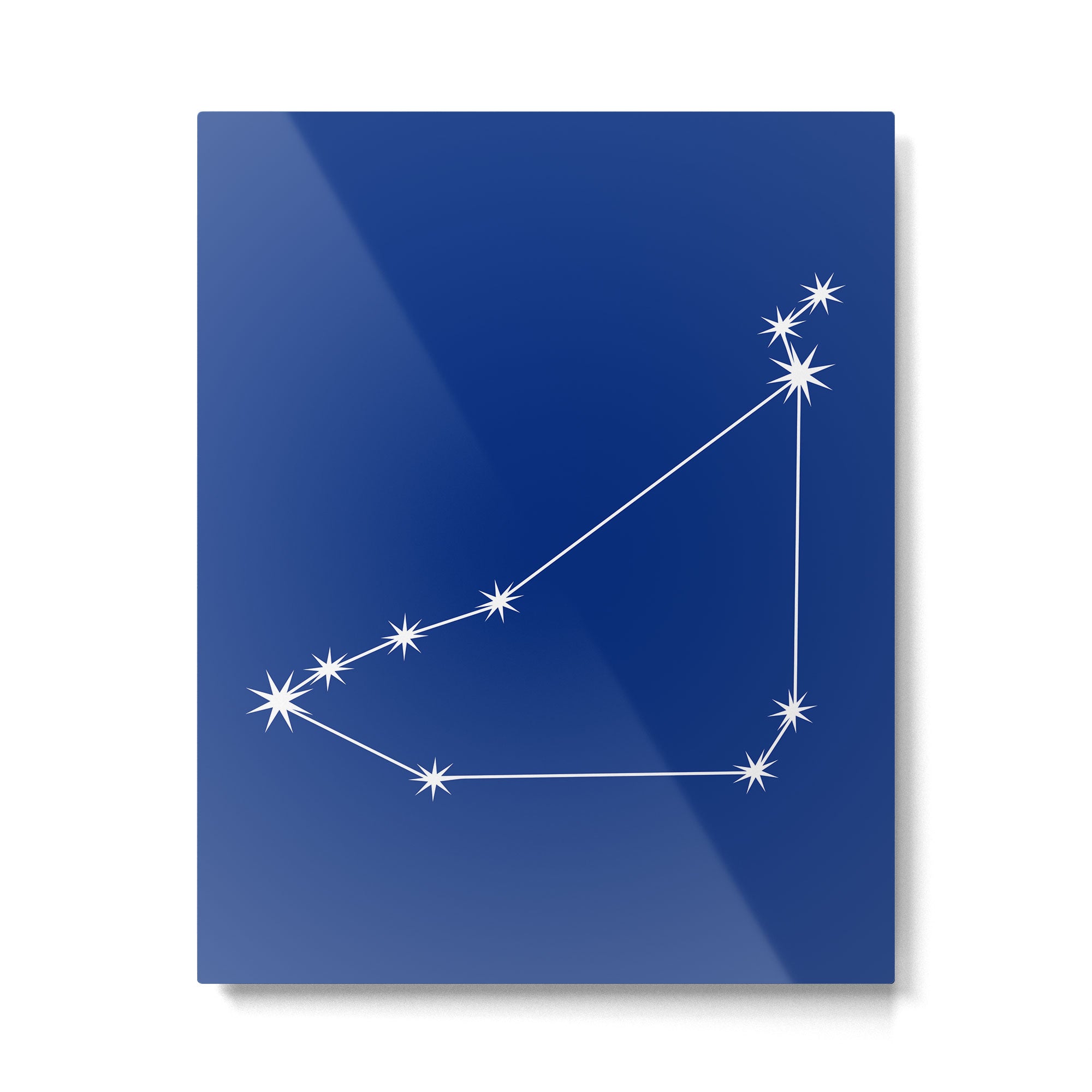 Capricorn Zodiac Star Constellation Line Art Dark Blue Metal Print Gallery Image 6