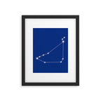 Capricorn Zodiac Star Constellation Line Art Dark Blue Framed Art Print Gallery Image 6