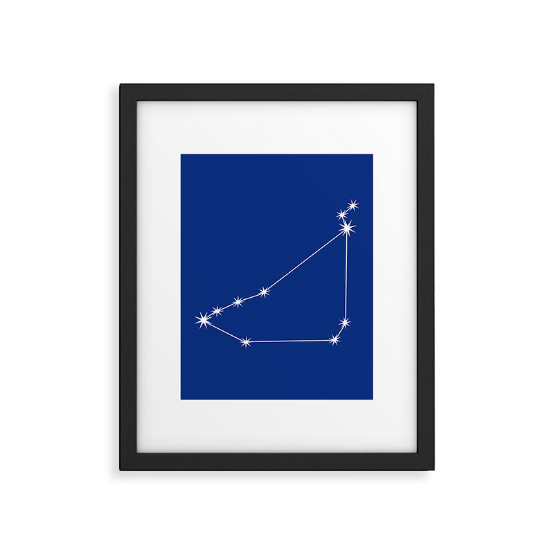 Capricorn Zodiac Star Constellation Line Art Dark Blue Framed Art Print Gallery Image 6