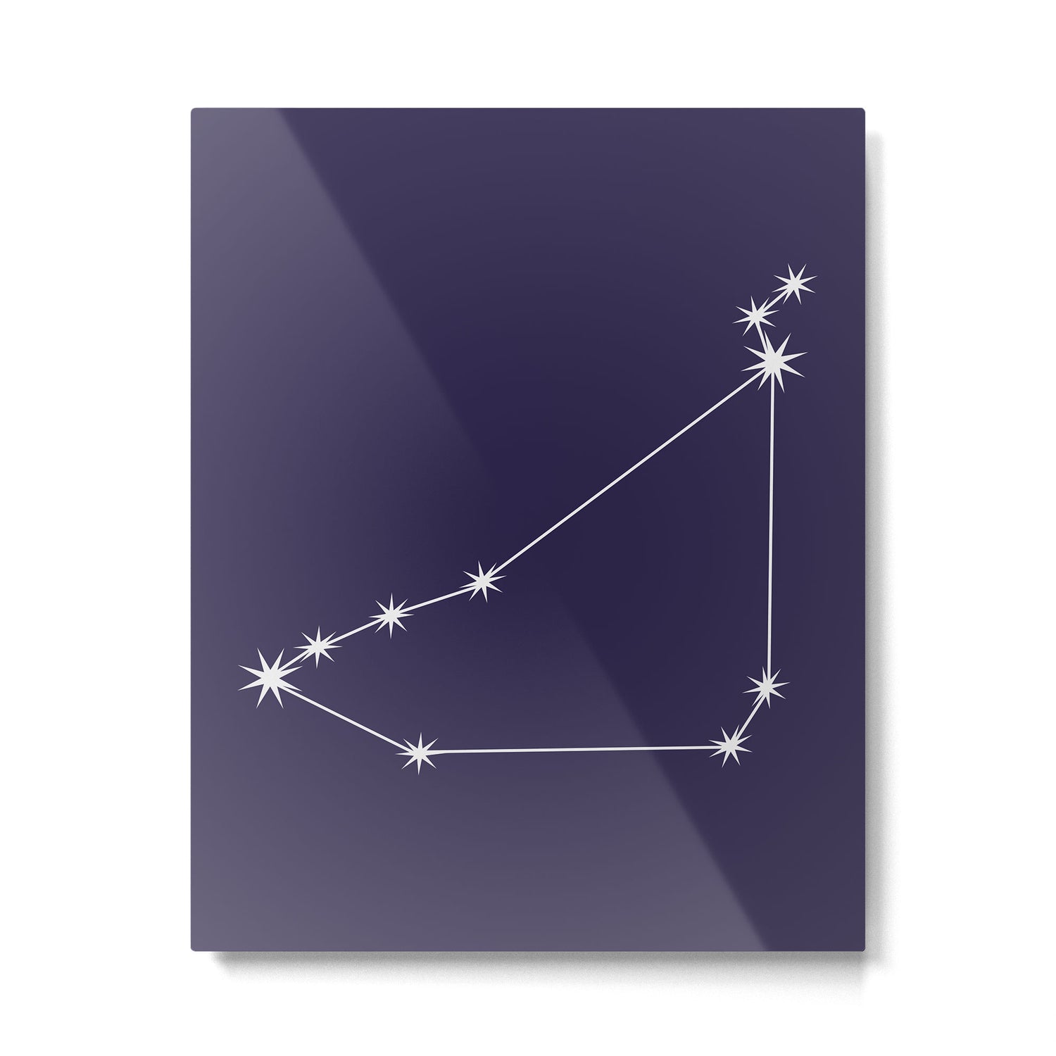 Capricorn Zodiac Star Constellation Line Art Dark Purple Metal Print Gallery Image 6