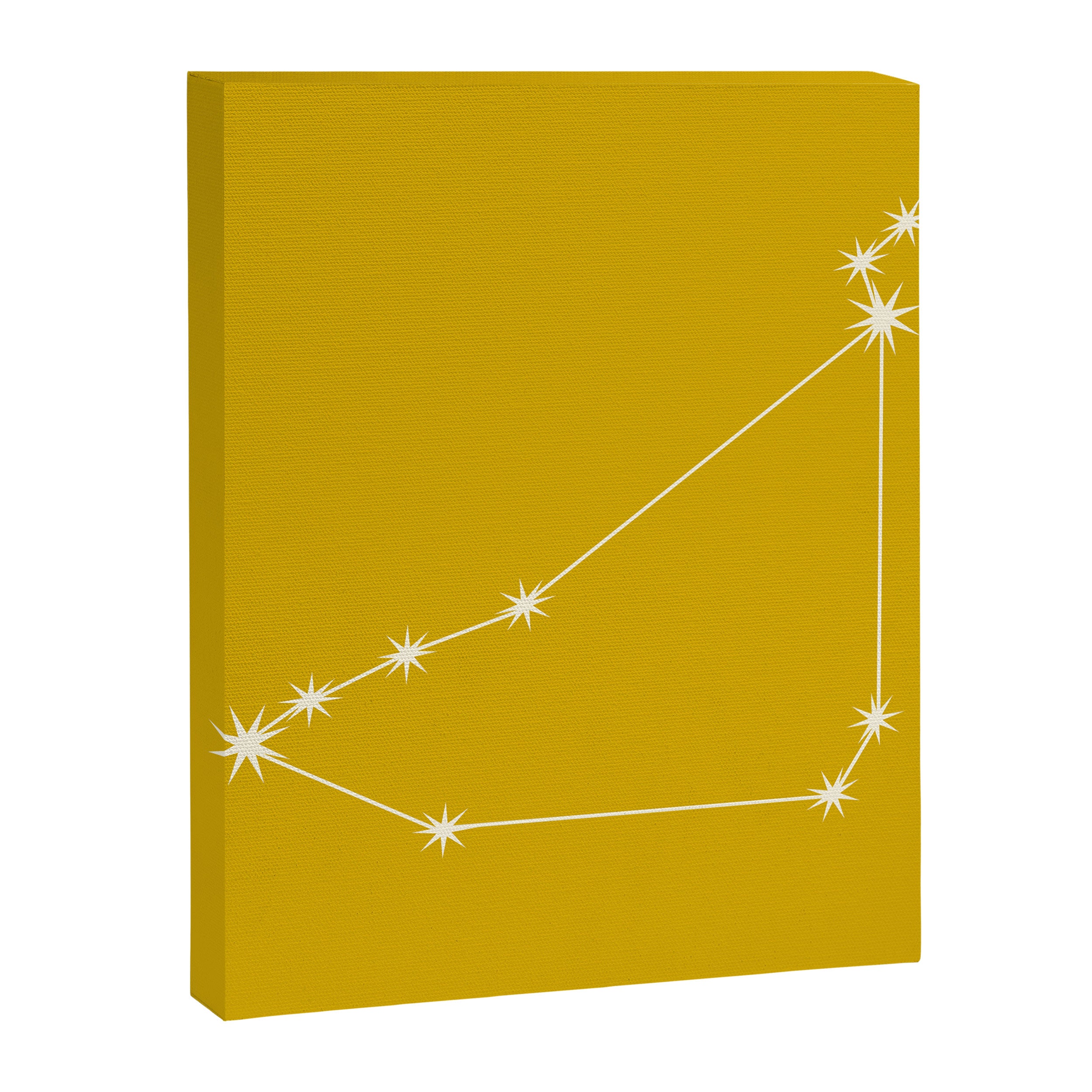Capricorn Zodiac Star Constellation Line Art Golden Yellow Canvas Print Gallery Image 8
