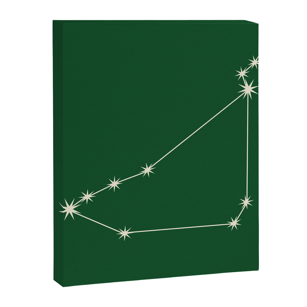 Capricorn Zodiac Star Constellation Line Art Green Canvas Print Gallery Image 8