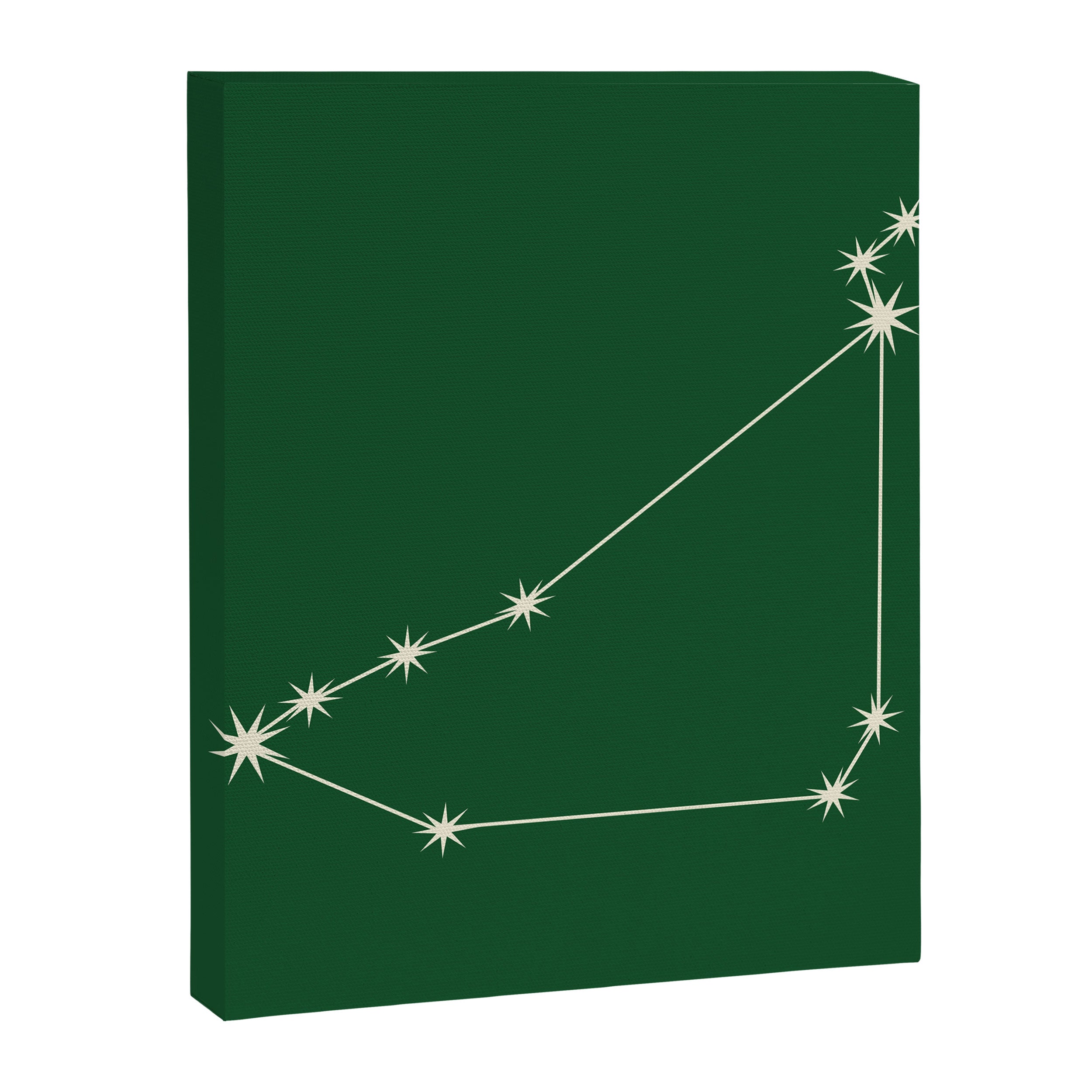 Capricorn Zodiac Star Constellation Line Art Green Canvas Print Gallery Image 8