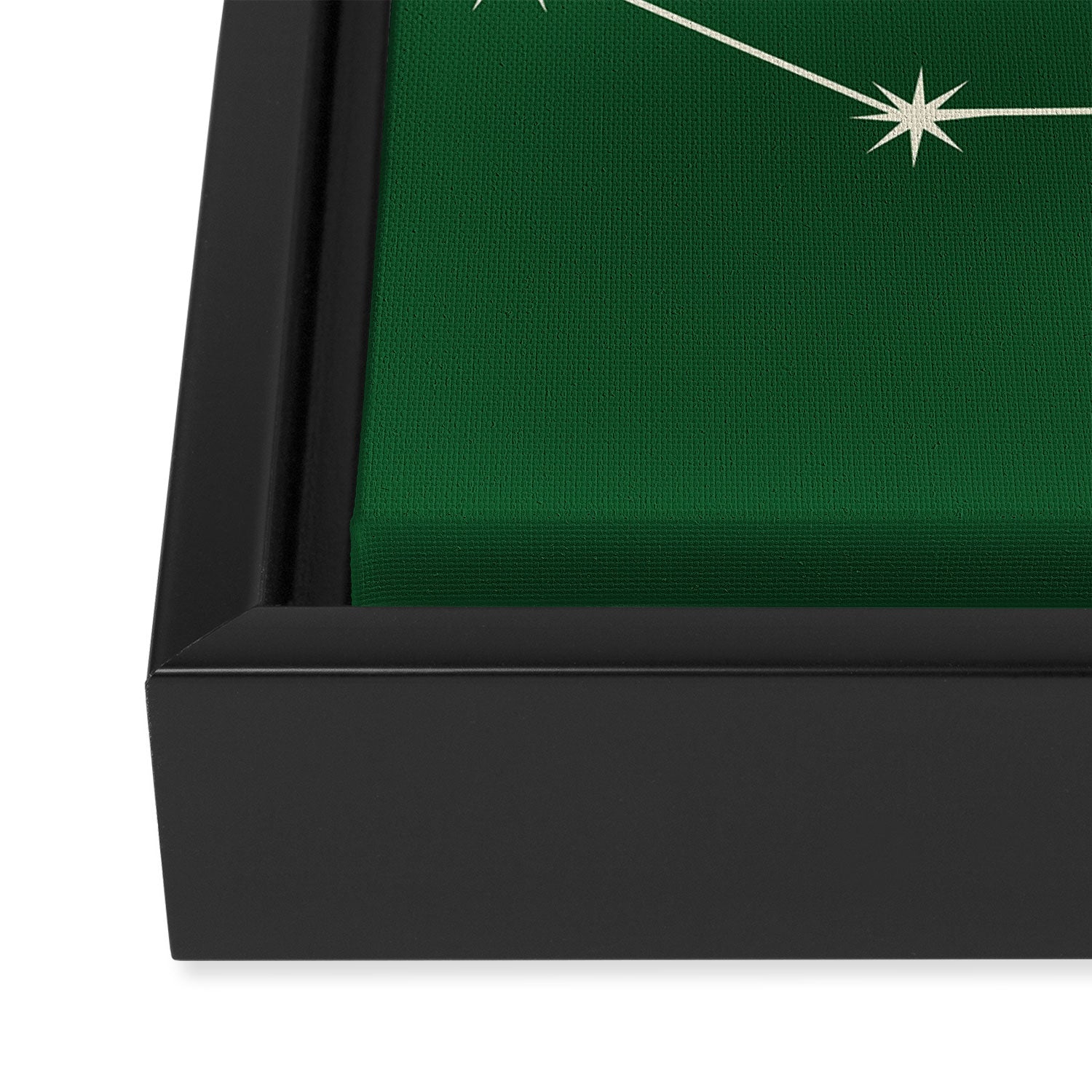 Capricorn Zodiac Star Constellation Line Art Green Framed Canvas Print Gallery Image 3