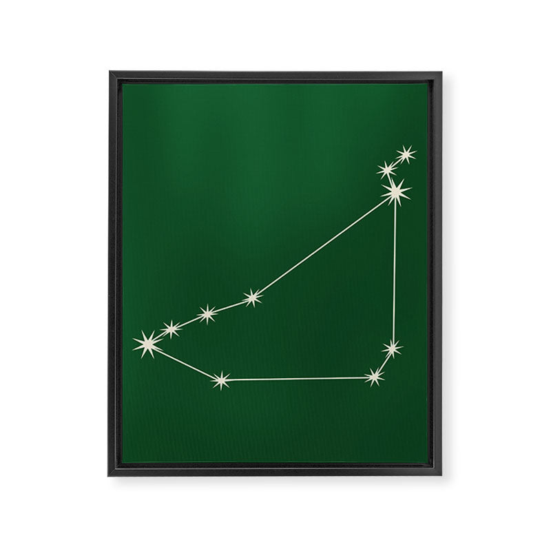 Capricorn Zodiac Star Constellation Line Art Green Framed Canvas Print Gallery Image 8