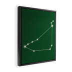 Capricorn Zodiac Star Constellation Line Art Green Framed Canvas Print Gallery Image 2